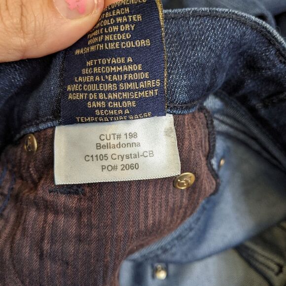 FIDELITY belladonna Flare Leg rhinestone blue jean denim - Picture 2 of 8